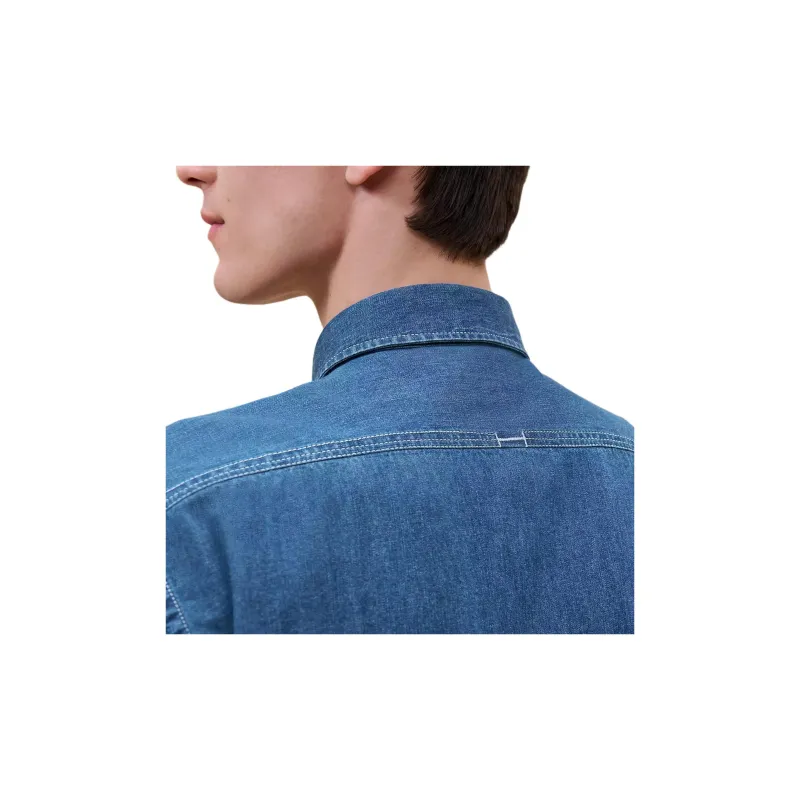 HERMES FW24 Shirt Men's Washable Indigo-5