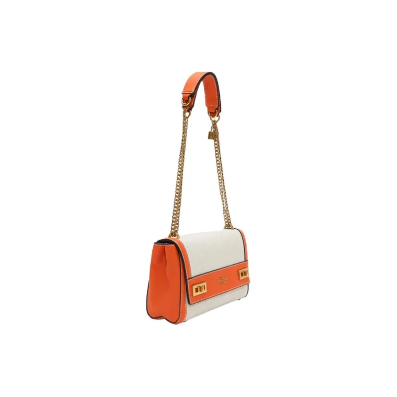 GUESS Fabric Portable Crossbody Bag Shoulder Bag Medium Size Women's Orange-1