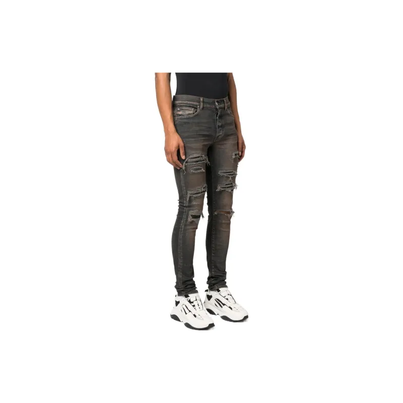 AMIRI Leather Thrasher Jeans-3