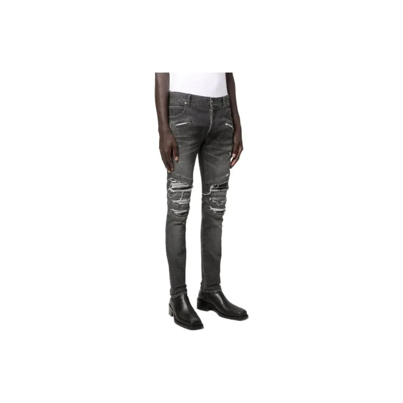 BALMAIN Distressed Skinny Jeans-3
