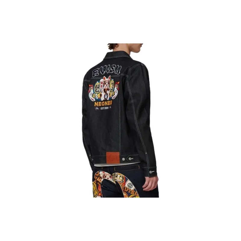 EVISU Denim Jackets Men Denim Blue-4
