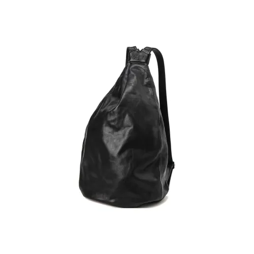 Yohji Yamamoto Cow Leather Backpack Unisex Black