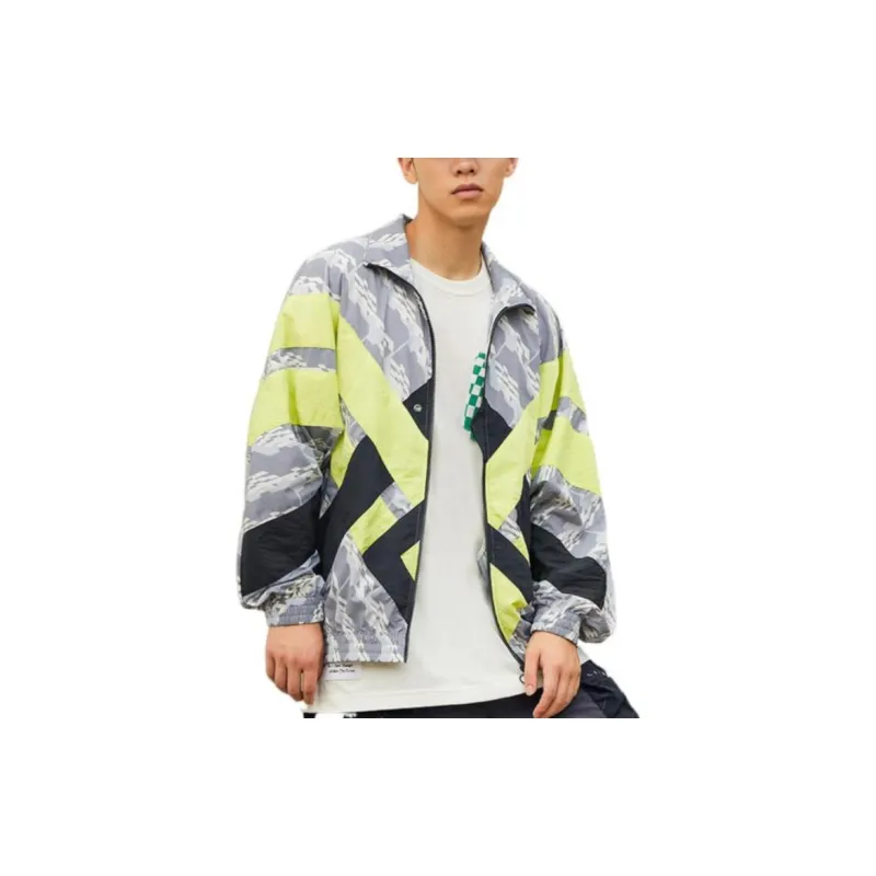 LiNing Jackets Men All Over Print Patchwork Black Fluorescent Alpha Hydroxy Acids Green-2