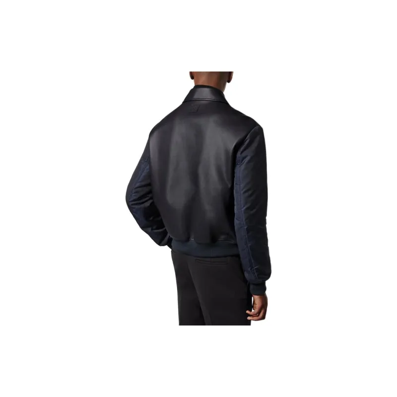 LOUIS VUITTON Leather Mix Blouson-4
