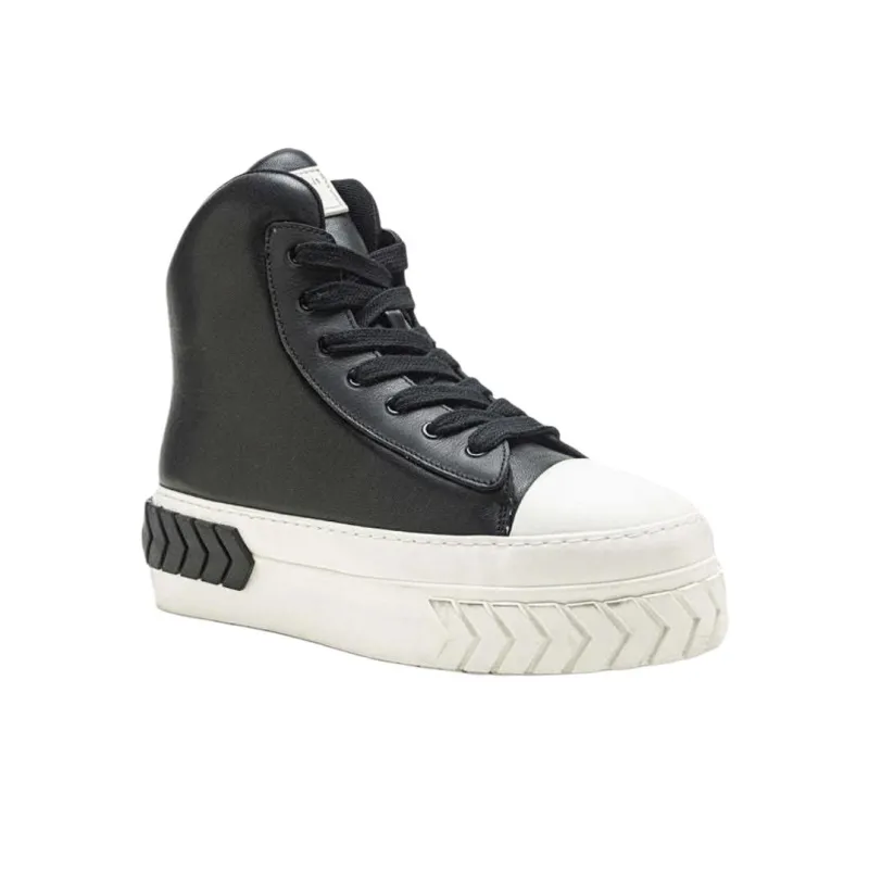 Both Tires Platform High Top Skateboard Shoes Unisex Black-2