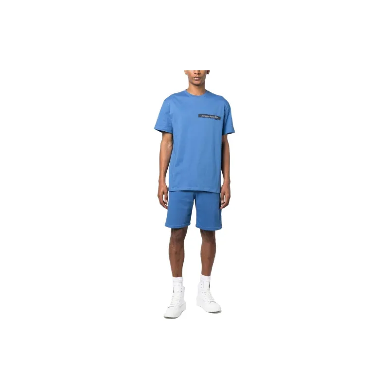 Alexander McQueen Logo Tape Elasticated Waistband Jersey Shorts-1