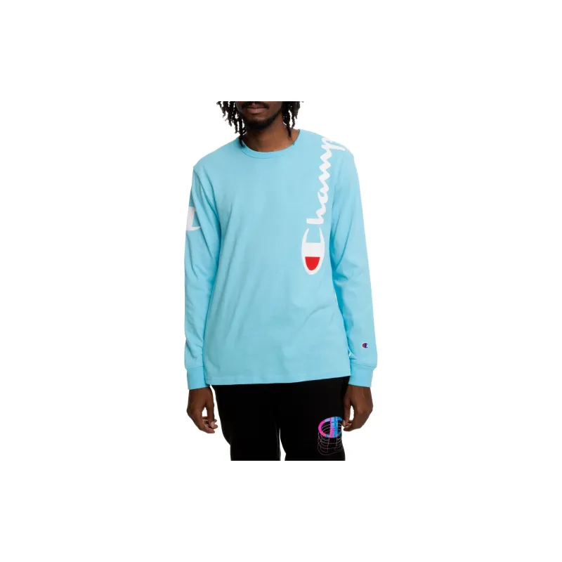 Champion Long-Sleeved T-Shirt US Version Unisex Sky Blue-1