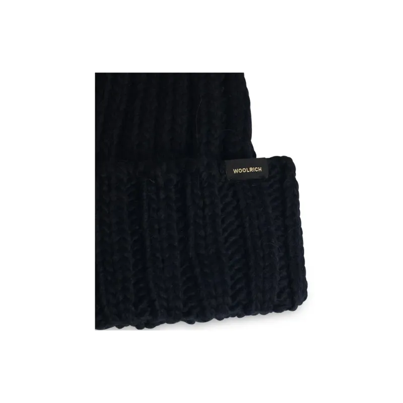 WOOLRICH Logo Patch Turn Up Hem Beanie-2