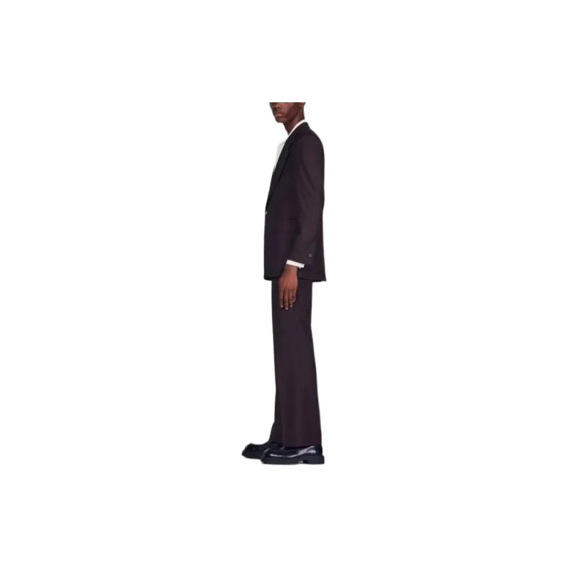 Sandro Suit Jacket Business Suit Men's Brown-4