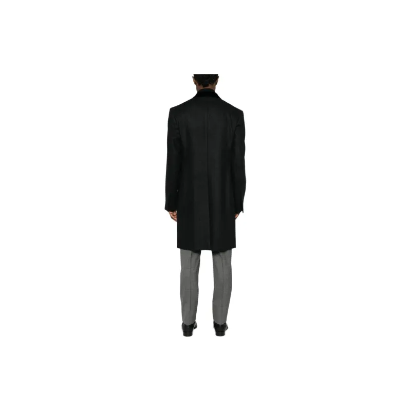 TOM FORD Double Breasted Velvet Detailed Coat-2