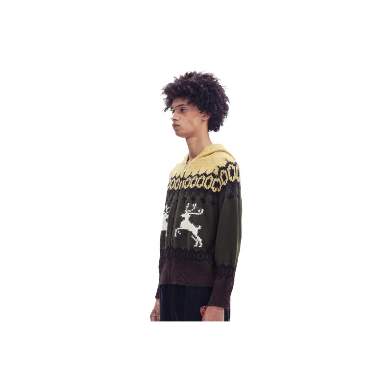 WHOOSIS Sweaters Unisex Yellow Green-3