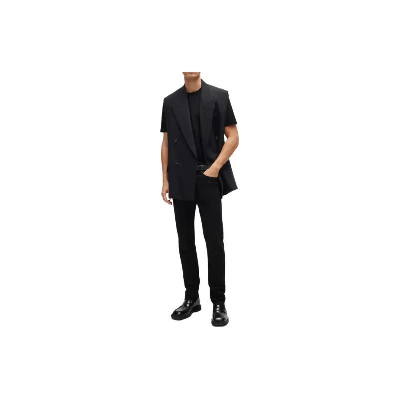 HUGO BOSS Oversized Fit Mercerised Cotton T Shirt T Shirt Men's Black-1