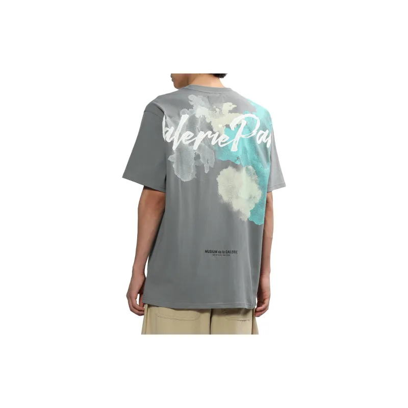 MUSIUM DIV Watercolour effect Logo print T shirt-3