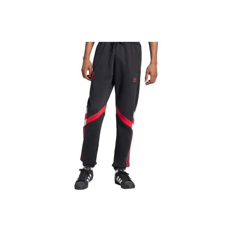 Adidas Originals Knitted Sports Pants Men's Black/Red-3