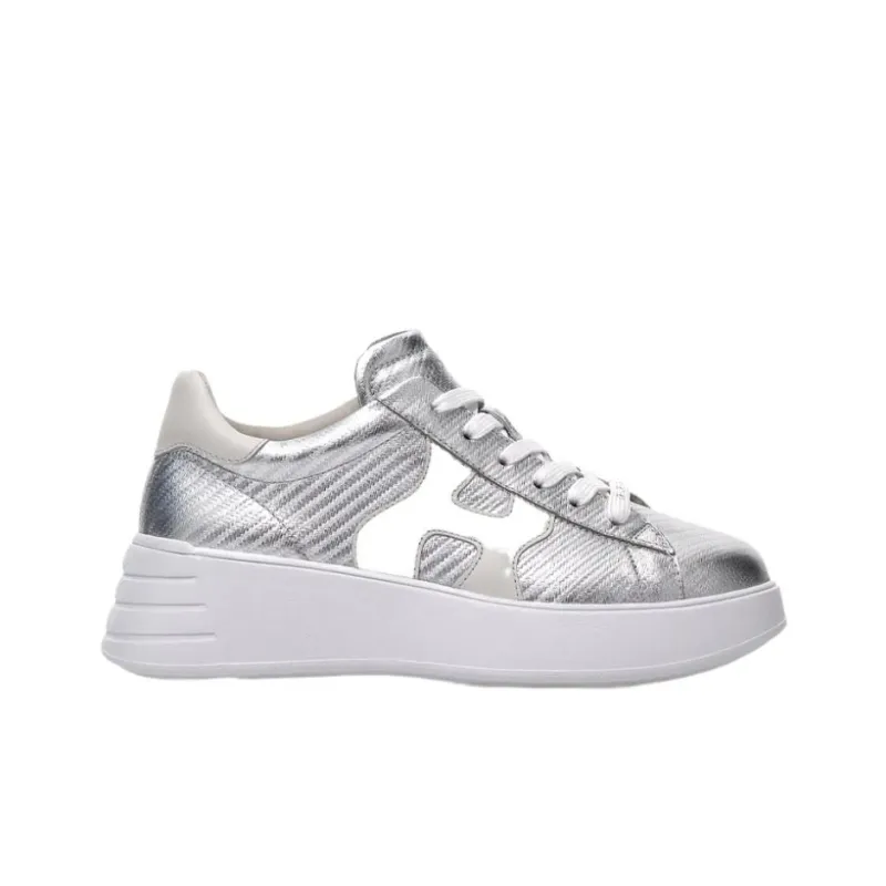 HOGAN Rebel Casual Shoes Women's Low-Top Silver-1