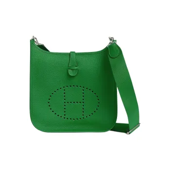 HERMES Evelyne Clemence Bullock Leather Crossbody Bag Shoulder Bag Women's 1K Bambou Bamboo Green