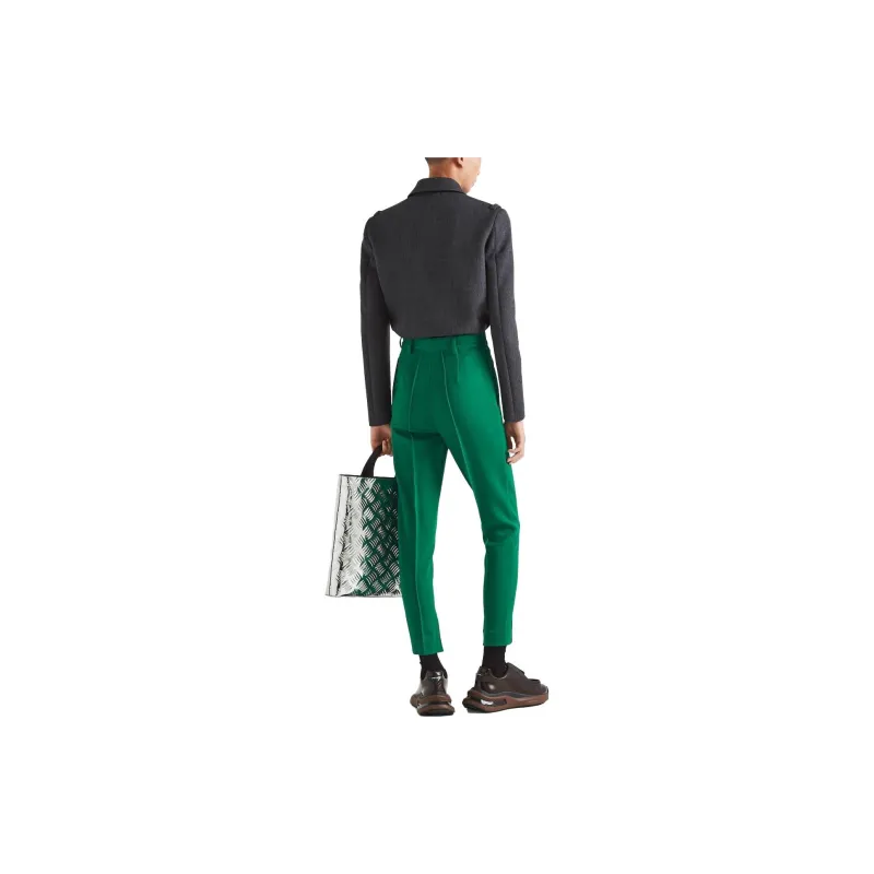 PRADA High Waist Tapered Leg Trousers-10