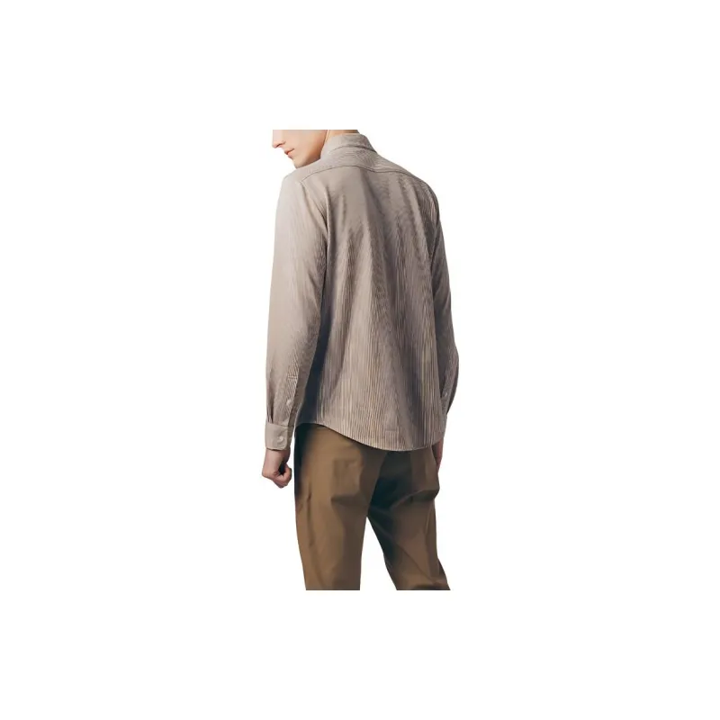 LACOSTE Striped Jersey Shirt Shirt Men's Beige-3
