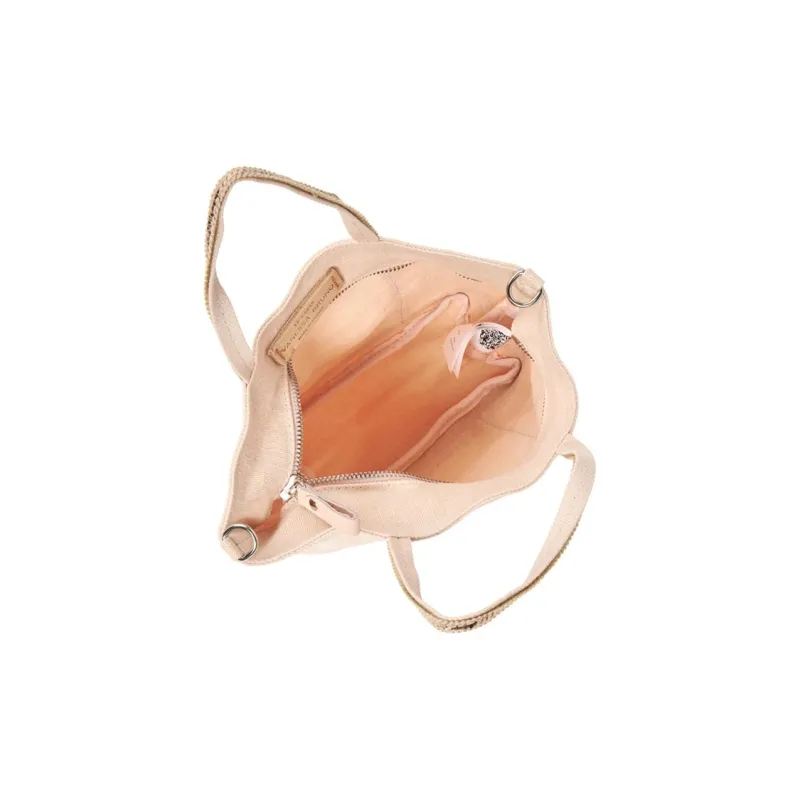 Vanessa Bruno Linen Tote Bag, Shopping Bag, Portable Crossbody Bag, Shoulder Bag Women's Pink-5