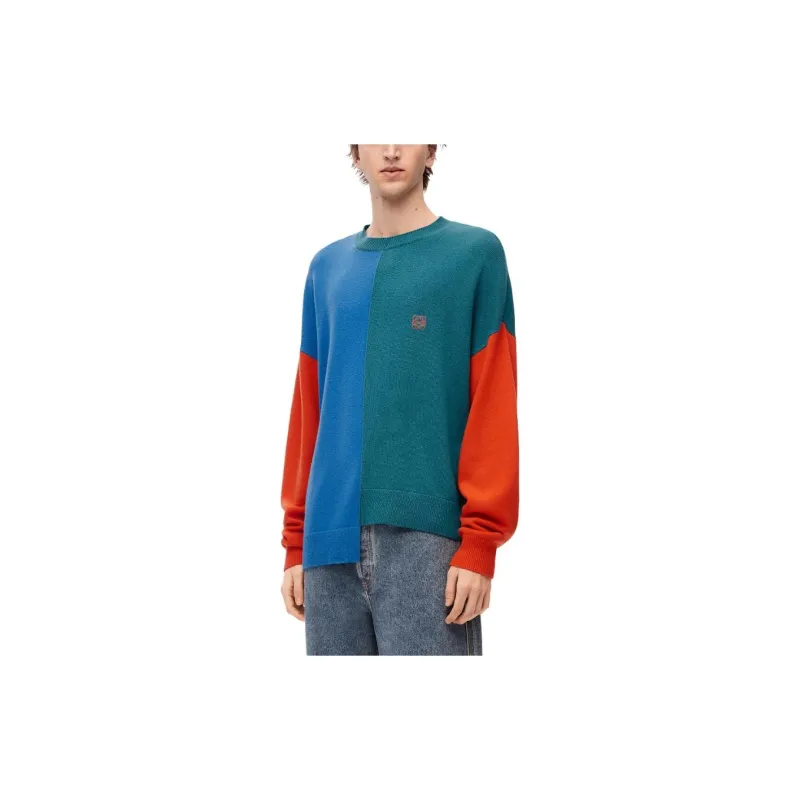 LOEWE Asymmetric Colour Block Knitted Jumper-6