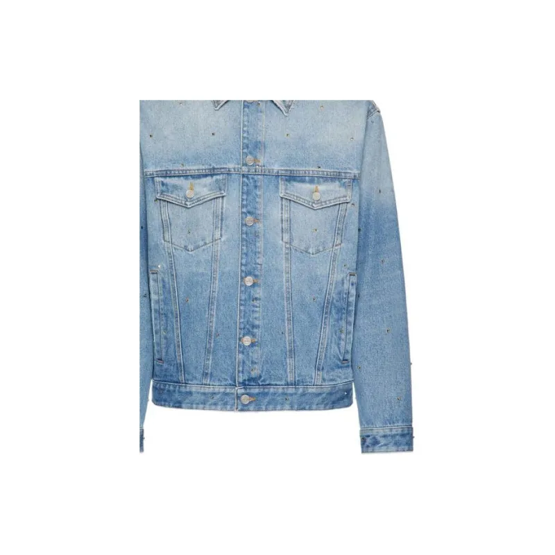 Valentino Buttoned Long Sleeved Denim Jacket-5