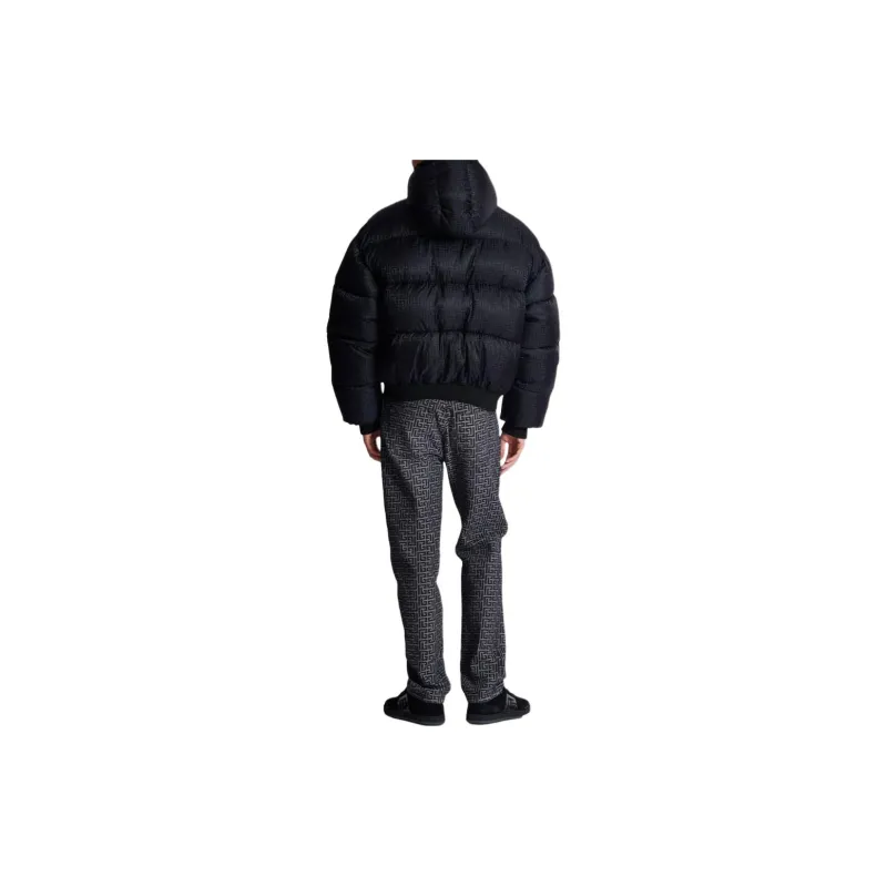 BALMAIN Pb Monogram Hooded Down Jacket-1