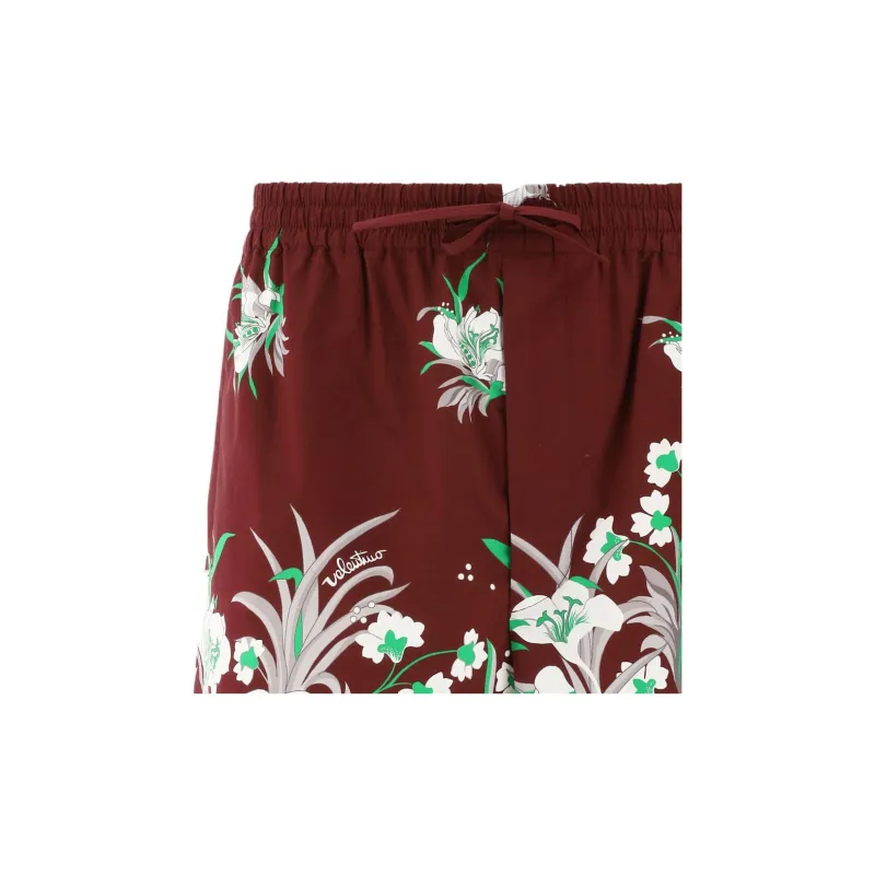 Valentino Floral Printed Wide Leg Shorts-3