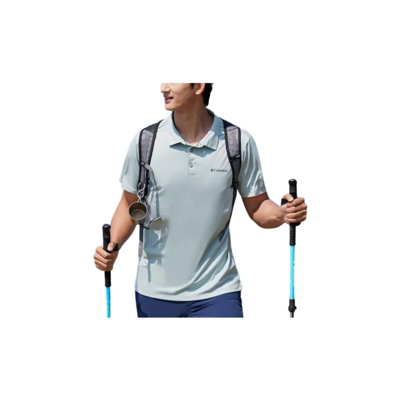 Columbia Polo Shirts Men Light Blue-2