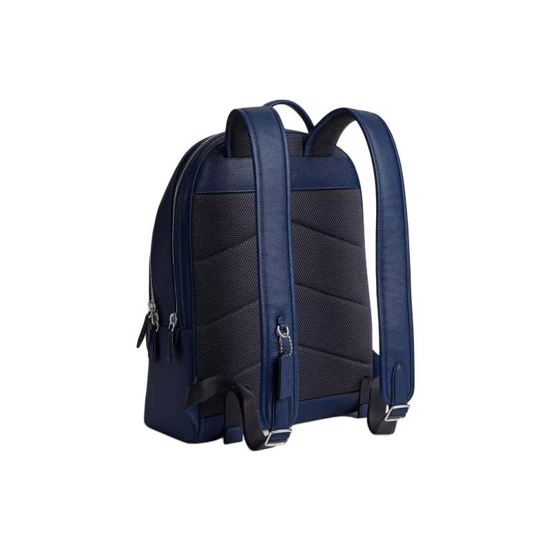 COACH Charter Leather Backpack Tubas Men's Dark Blue-1