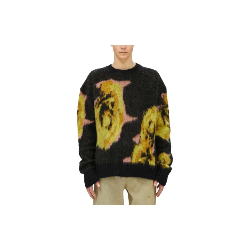 MSGM Rose Intarsia Knit Crewneck Jumper-2