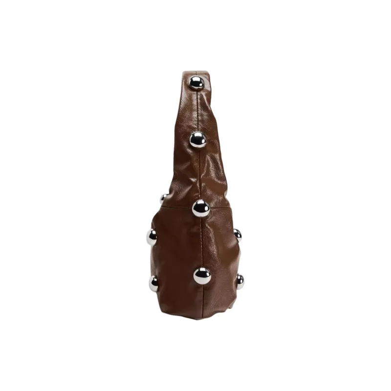 ZARA PU Shoulder Bag Small Size Women's Brown-3