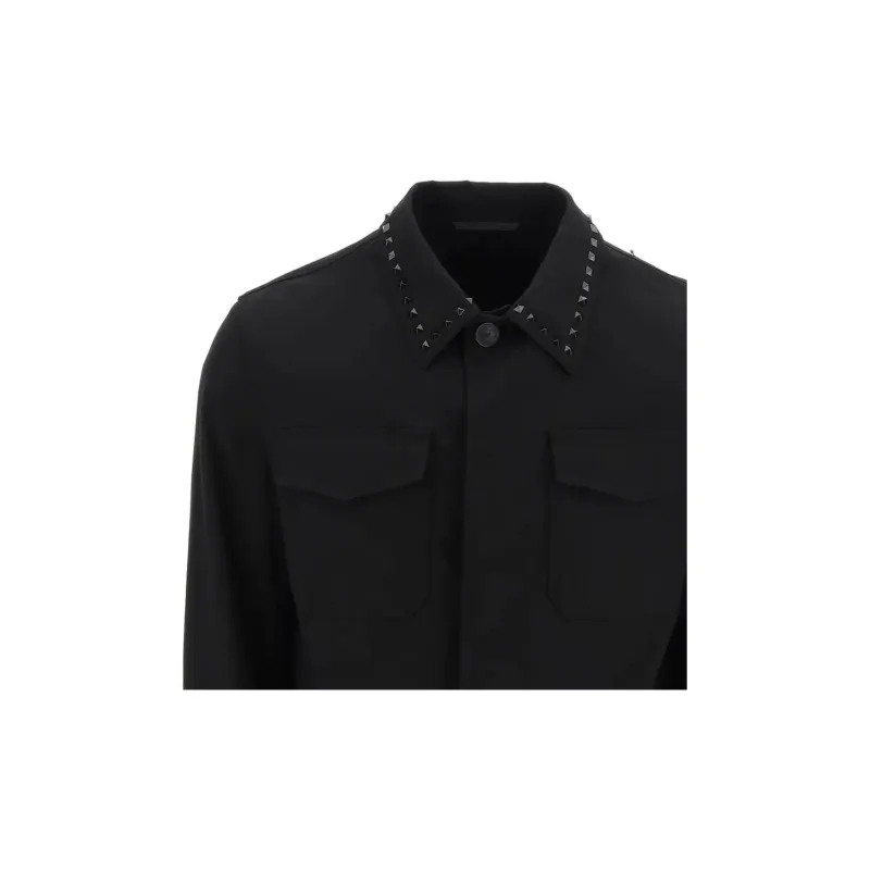 Valentino Stud Detailed Long Sleeved Shirt-4