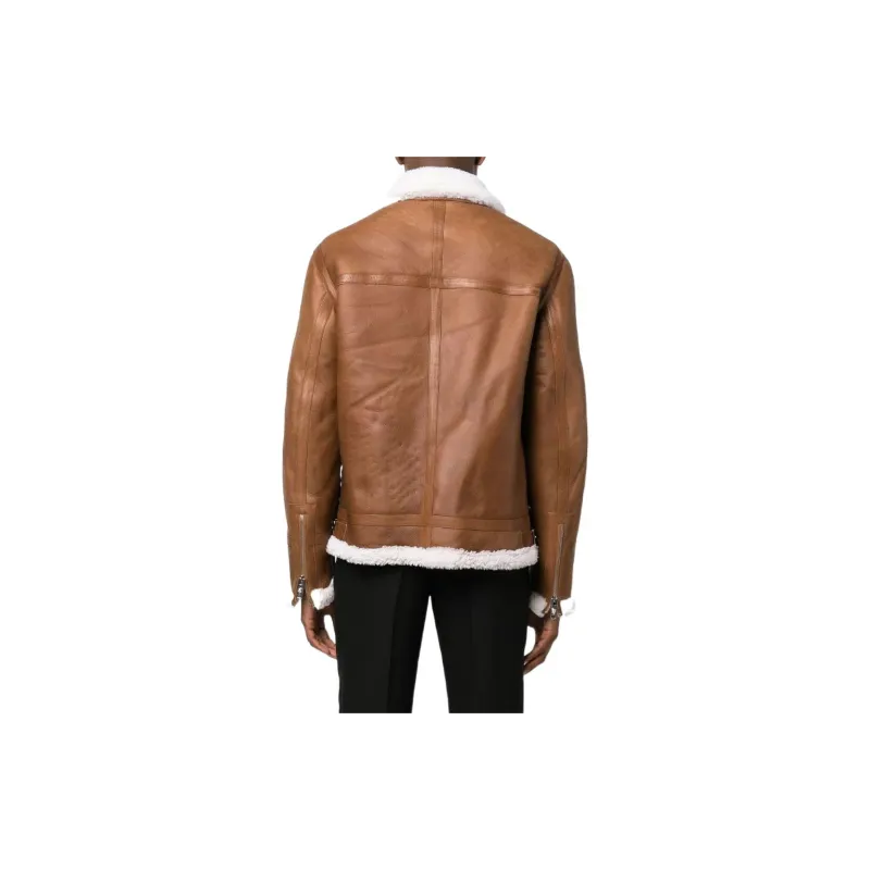 PHILIPP PLEIN SS23 Leather Jacket Men's Umber-2