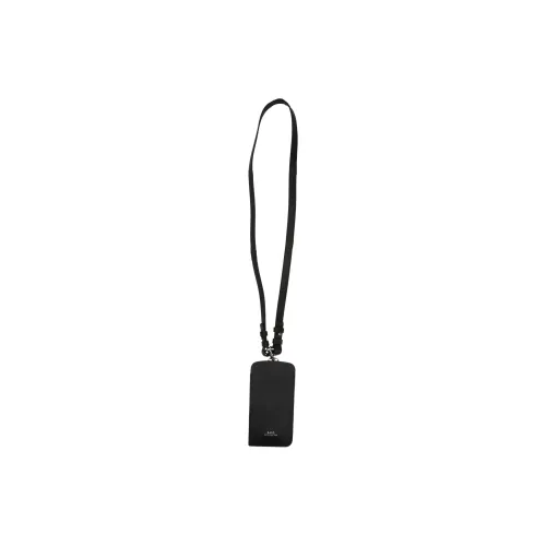 A.P.C Cow Leather Cell Phone Pouch Men's Black