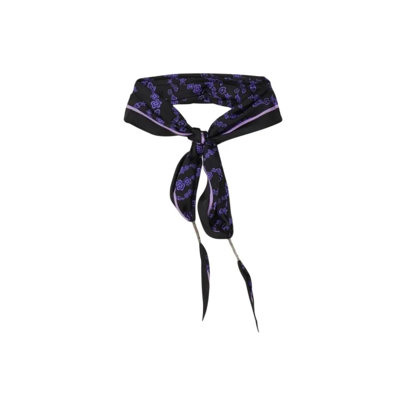 Sandro Mulberry Silk Silk Scarves Women's Black-0