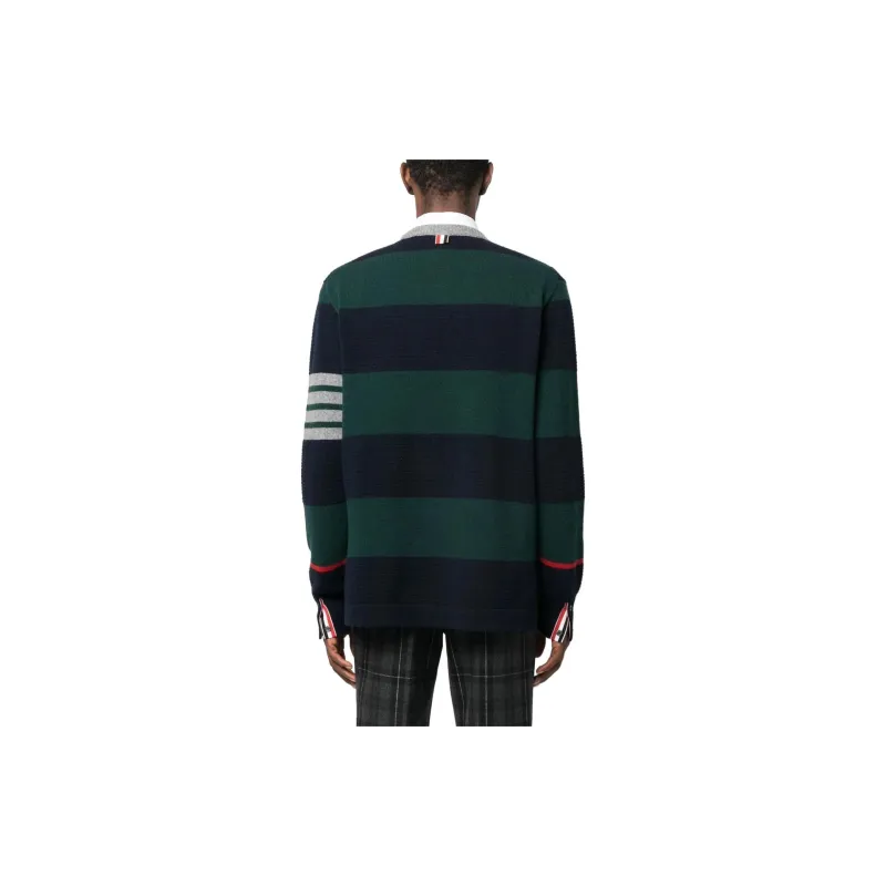 THOM BROWNE Rugby Jacquard Striped Pullover-3