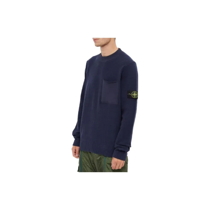 STONE ISLAND 523D2 Soft Cotton With Mix Fabric Knit Sweater-2