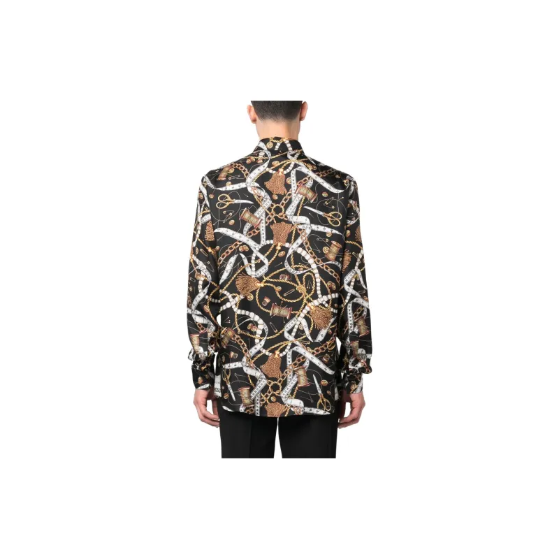 MOSCHINO Chain Link Printed Button Up Shirt-3