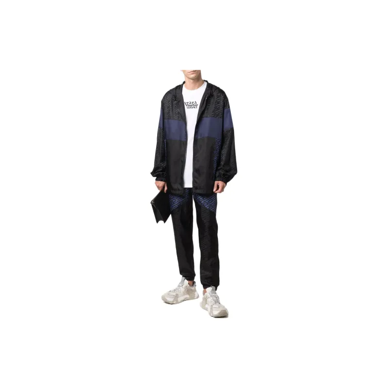 VERSACE La Greca Print Hooded Jacket-1