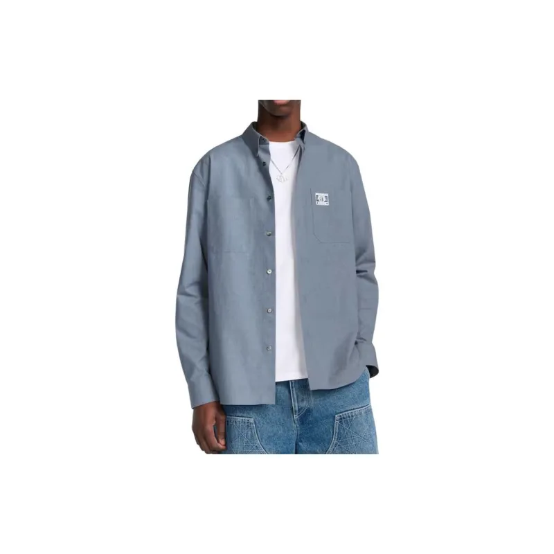 DIOR Shirts Men Blue-3