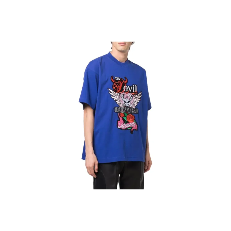 Vetements T-Shirts Unisex Blue-1