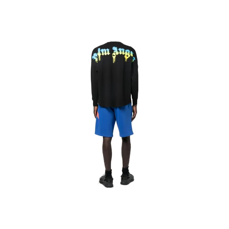 PALM ANGELS Sprayed Palm Logo Over Longsleeve T shirt-2