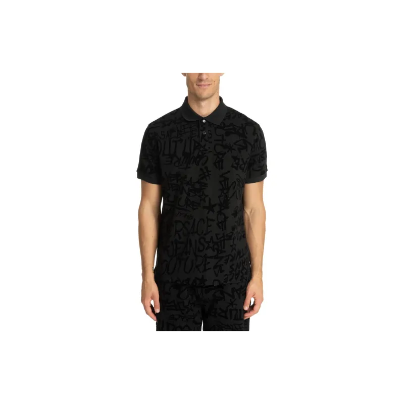 VERSACE JEANS COUTURE Graffiti print Polo Shirt-1