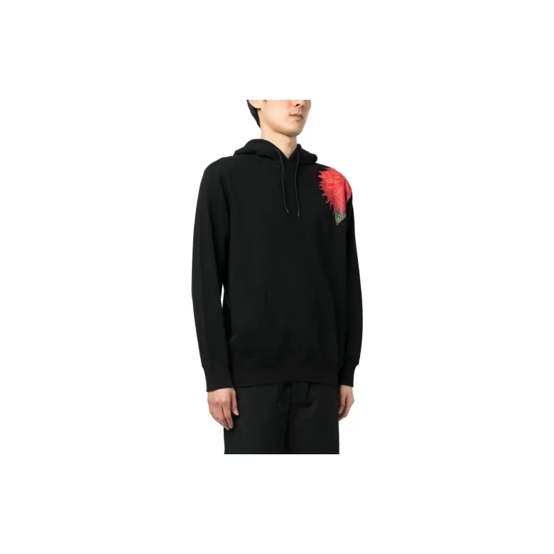 Yohji Yamamoto Floral Printed Drawstring Hoodie-3