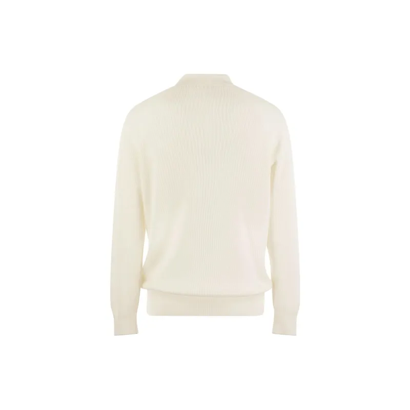 Brunello Cucinelli Long Sleeved Knitted Polo Jumper-1