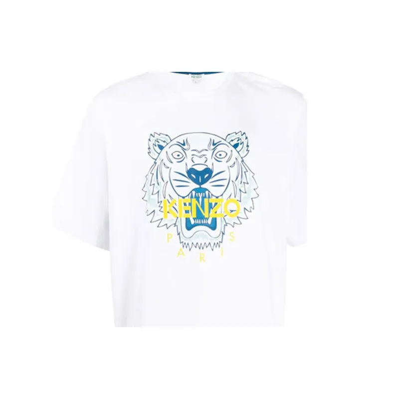 KENZO Classic Tiger Head T Shirts Men White-6