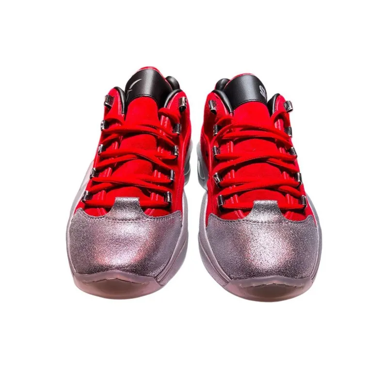 SLAM x Reebok Question Anti Slip Wear Resistant Low Top Basketball Shoes Unisex Red Silver-3