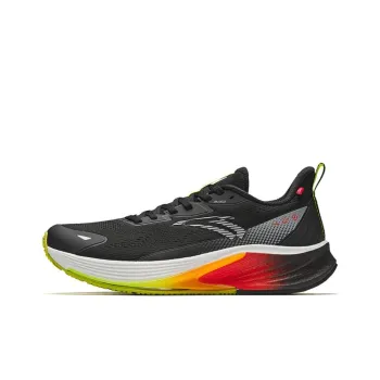 Anta Cushioned Slip Resistant Low Top Casual Running Shoes Men's Black Silver Green