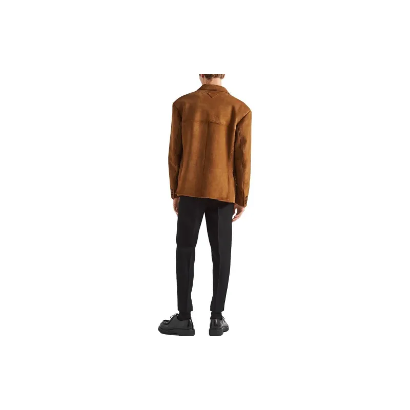 PRADA Single-breasted Suede Blazer-3