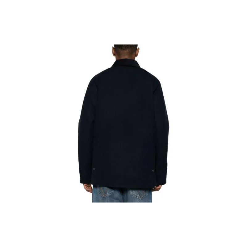 BARBOUR Corduroy-collar Brushed Wool Jacket-2